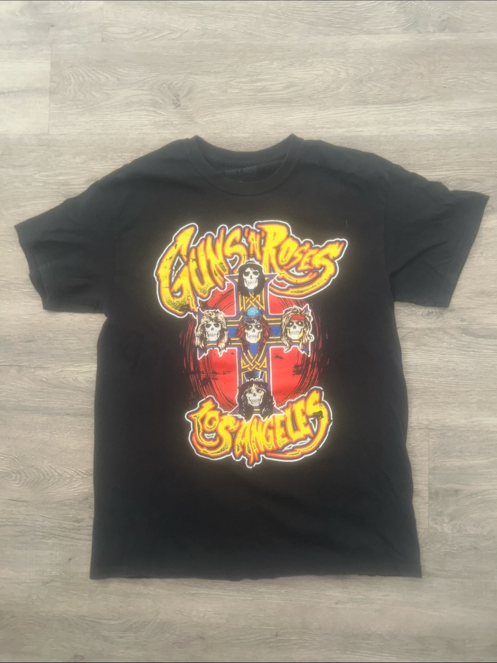 Black Graphic Band Tour Tee - Los Angeles Design